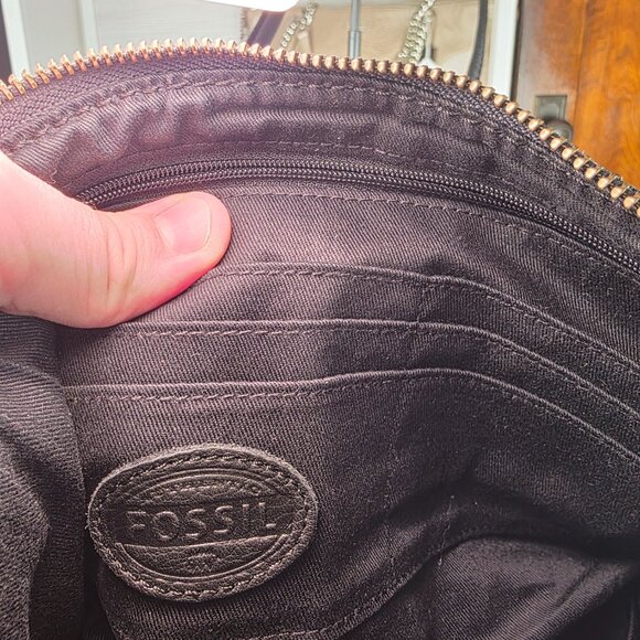 Fossil Elise Black Pebbled Leather Small Crossbody - Picture 9 of 17